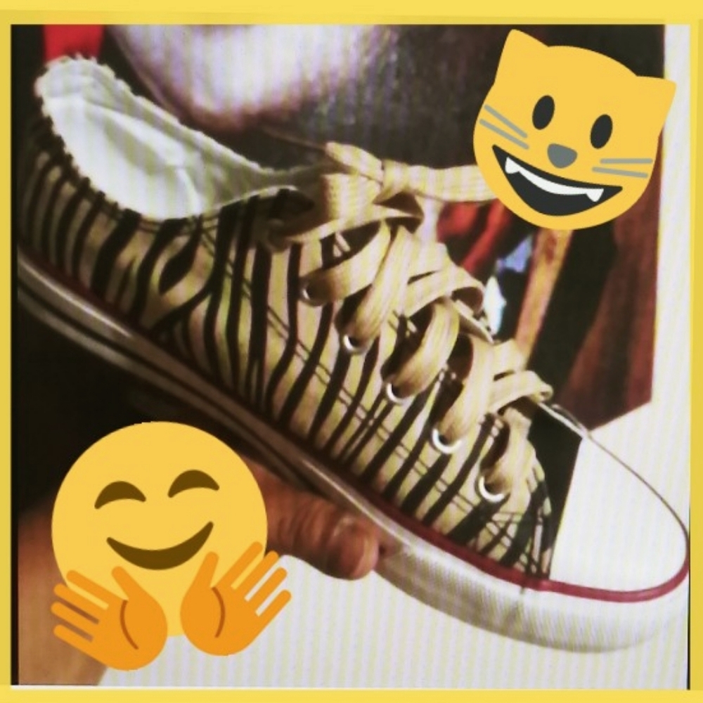 Women's Zebra Print Sneakers Cute Shoes Size 8